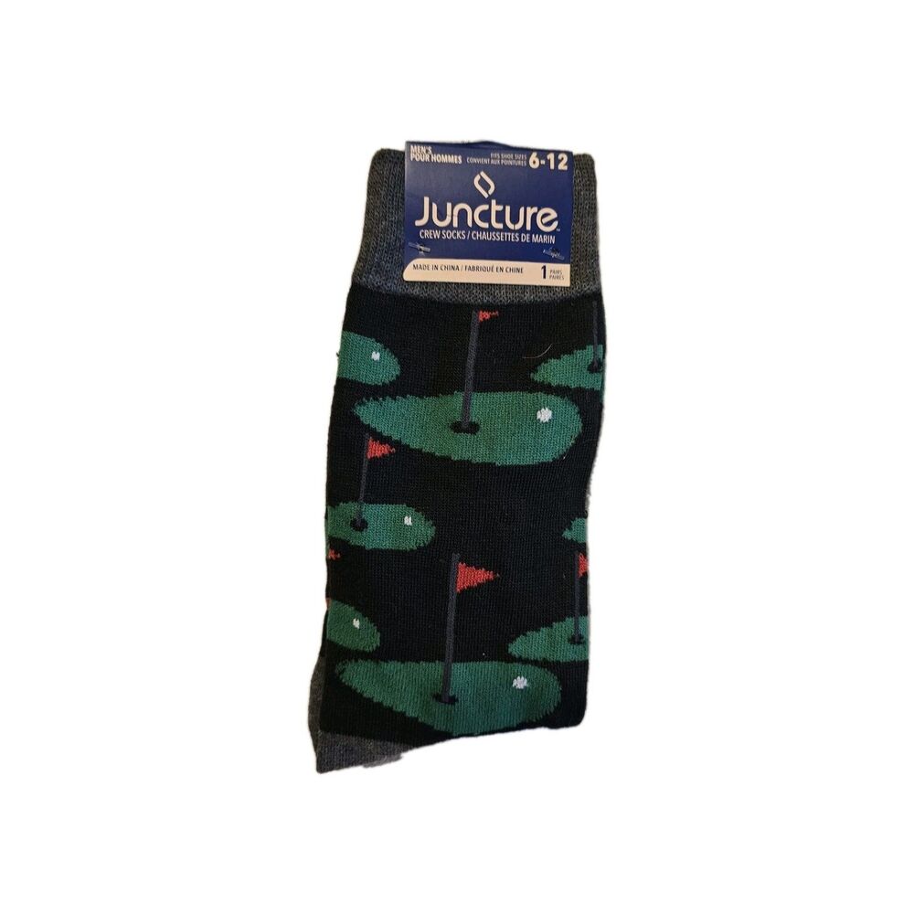 Juncture Socks Golf Novelty Men's Size 6-12  NEW